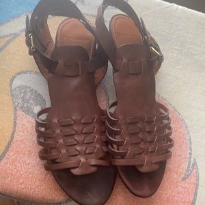 Givenchy Brown Woven Leather Slingback Sandals